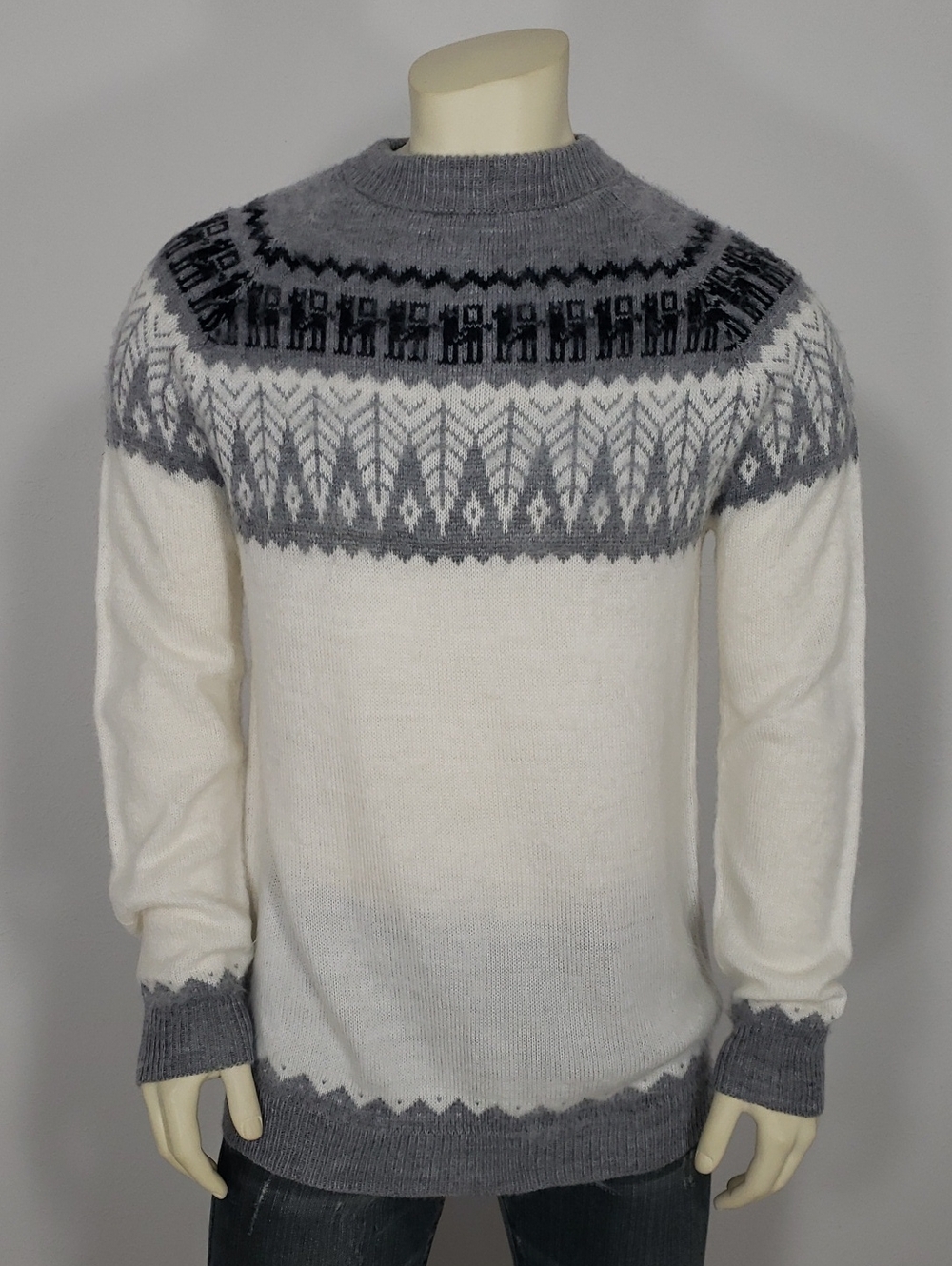 NWT GAMBOA FAIR ISLE ALPACA WOOL CREWNECK SWEATER MEN'S XL